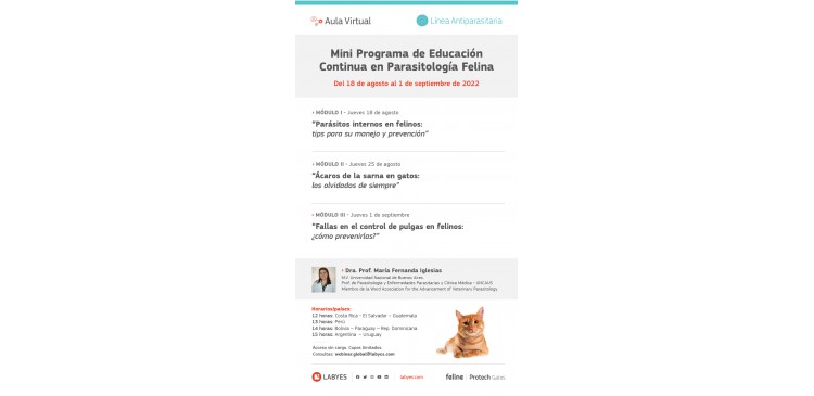 Capacitaciones Labyes en parasitología felina, ingresa para saber mas